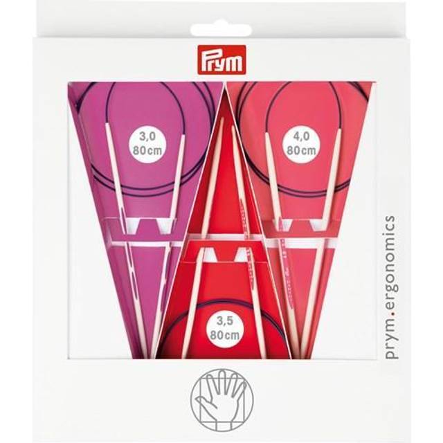 Billede af Prym Ergonomiske Rundpindesæt Plast 80cm 3,0-4,0 mm 3 størrelser